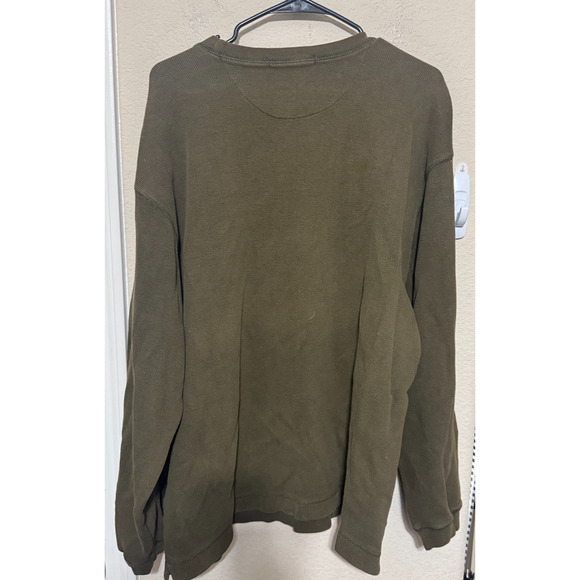 Banana Republic Mens Ribbed Sweatshirt Olive Green soft cotton XL casual grunge - Picture 4 of 5